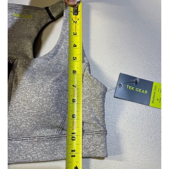 Tek Gear Womens Size Small Sports Bra Grey Zip Front - Picture 5 of 9
